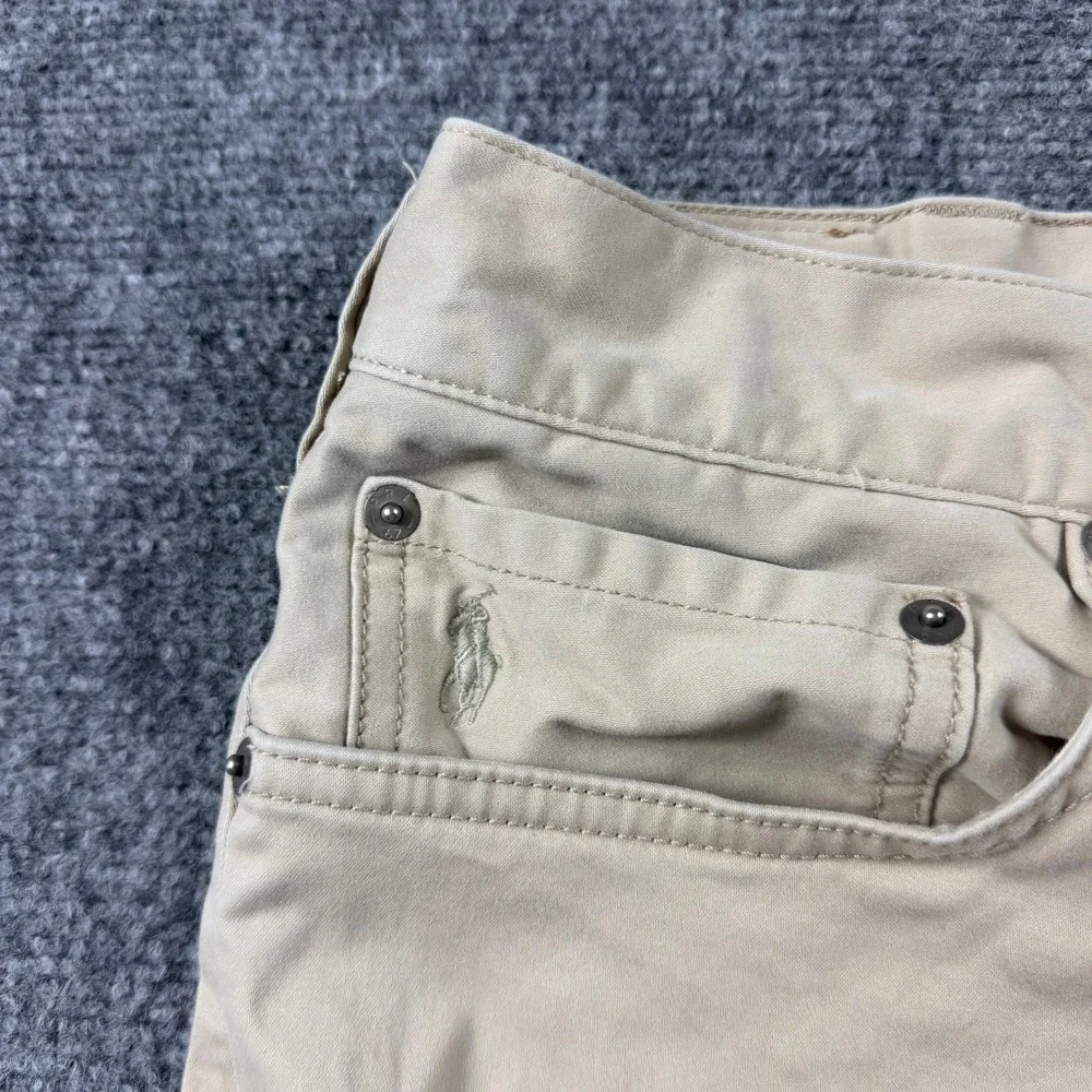 Polo Ralph Lauren Varick Slim Straight Pants Mens 36/34 Tan Khaki Chino Trousers